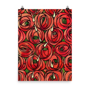 Rosas por Charles Rennie Mackintosh Impresión de póster