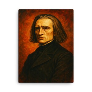 Franz Liszt Portrait Canvas Print: Classical Music Room Decor