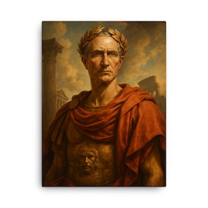Julius Caesar Canvas Print Roman Emperor Wall Art – Classical History Decor, Ancient Rome Portrait, Unique Gift