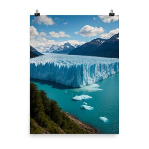 Perito Moreno Glacier Wall Art Print Argentina Nature Scenic Poster – Captivating Glacier Landscape Decor for Home