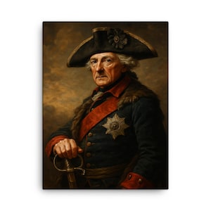 Frederick the Great Canvas Print – Historic Prussian King Portrait Wall Art, Elegant European Decor for Home or Office