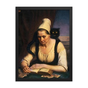 Framed Fortune Teller Art Print: Vintage Occult Clementine Dondey Wall Decor