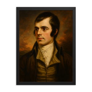 Robert Burns Portret Oprawiony Wydruk – Szkocki Poeta Sztuka Ścienna, Vintage Literacki Wystrój Domu, Niepowtarzalny Prezent Dla Miłośników Książek, Gotowy Do Powieszenia