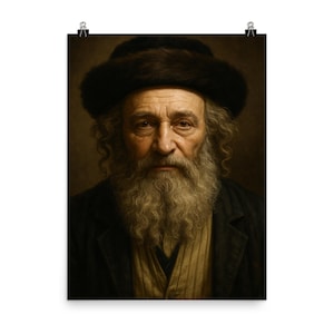 Baal Shem Tov Unique Portrait Poster Print | Jewish Spiritual Wall Art | Inspirational Decor for Home or Office