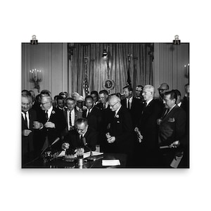 Signing of the Civil Rights Act of 1965 Poster Print