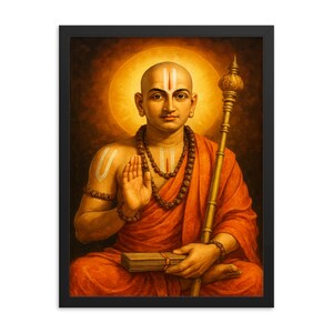 Ramanuja Framed Print – Sacred Hindu Wall Art, Spiritual Home Decor, Unique Religious Gift, Inspirational Indian Saint Portrait