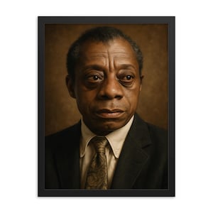 James Baldwin Framed Portrait Print – Iconic Literary Wall Art, Modern Black History Decor, Unique Gift for Book Lovers, Ready to Hang