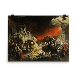 Pompeii&#39;s Final Day Art Print: Karl Bryullov Historic Wall Art