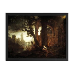 Lámina enmarcada de Claude Lorrain: La tentación de San Antonio, arte mural barroco