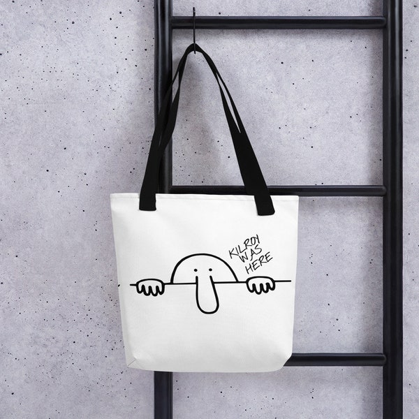 Kilroy Was Here Tote Bag - All-Over Print Tote -WWII Gift