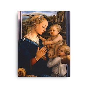 Madonna con el niño de Filippo Lippi Impresión en lienzo - Lienzo decorativo para pared
