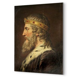 Alfred the Great Metal Print - Regal Medieval King Portrait Wall Art, Anglo-Saxon Royal Decor & History Lover Gift