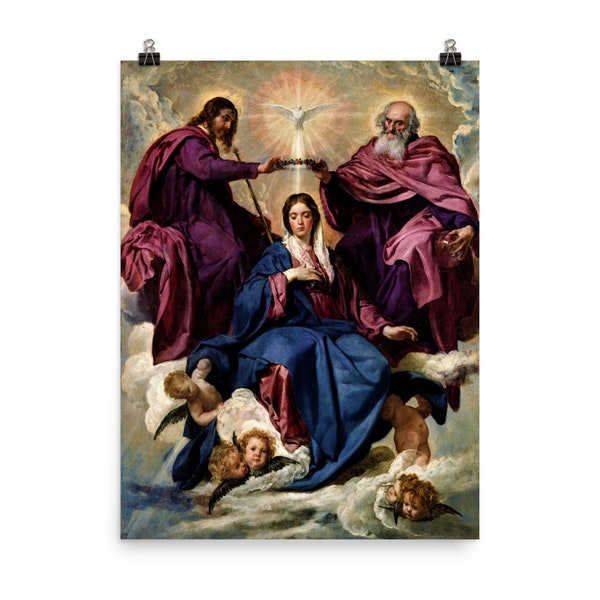 Coronación de la Virgen por Diego Velázquez Impresión de carteles