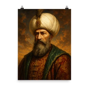 Suleiman the Magnificent Wall Art Poster Print - Historic Ottoman Sultan Decor - Unique Cultural Home Office Decor
