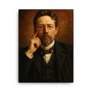 Anton Chekhov Canvas Print – Classic Russian Author Wall Art, Literary Home Decor, Gift for Book Lovers, Unique Portrait