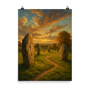 Avebury Stone Circle England Wall Art – Captivating Poster Print of Neolithic Wonder, Perfect for History Lovers&#39; Decor