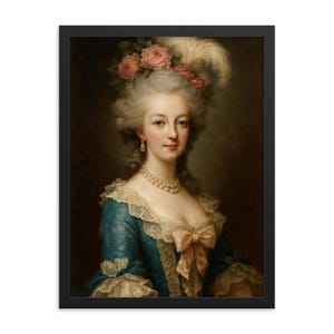 Marie Antoinette Framed Print: Elegant French Rococo Portrait, Vintage Royalty Decor
