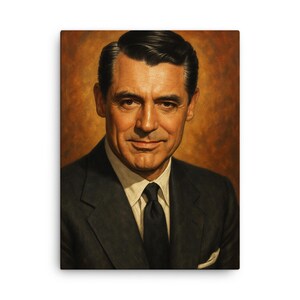 Cary Grant Canvas Print Iconic Hollywood Wall Art Classic Movie Star Decor Vintage Glamour Gift for Film Lovers
