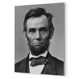 Abraham Lincoln Metal Print: Black and White Presidential Portrait