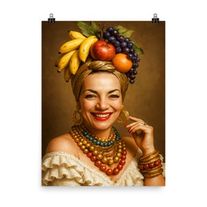 Carmen Miranda Poster: Brazilian Samba Icon Portrait Wall Art