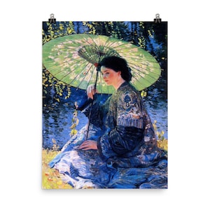 El parasol verde de Guy Rose Póster Impresión de póster