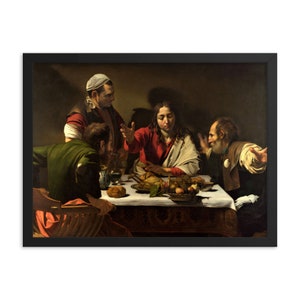 Supper at Emmaus by Caravaggio Framed Print