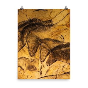 Póster de las pinturas rupestres de Chauvet-Pont-d&#39;Arc, Francia, de 36.000 años de antigüedad