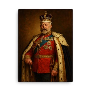 King Edward VII Portrait: Vintage British Royal Canvas Wall Art