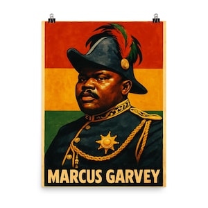 Empowering Marcus Garvey Wall Art Poster Print | Unique African Heritage Decor | Inspirational History Home Accent