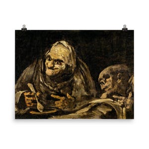 Two Old Men Eating Soup by Francisco Goya Poster Print