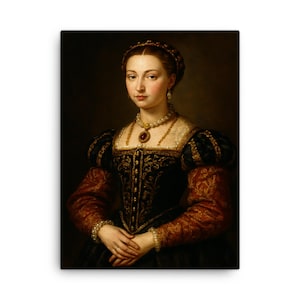 Lucrezia de&#39; Medici Duchess Portrait Canvas Print – Italian Renaissance Wall Art, Historic Home Decor