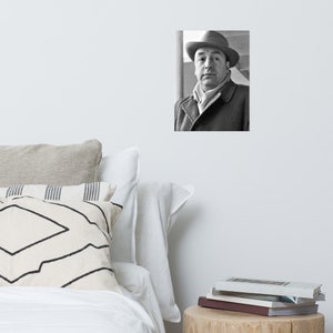Pablo Neruda Poster Druck, Neruda Wandkunst