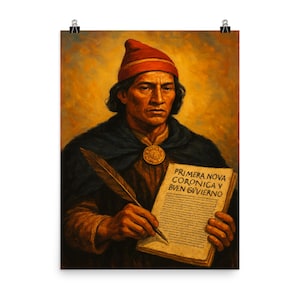 Guaman Poma Art Print - Vintage Incan History Wall Art Decor - Unique Cultural Poster for History Lovers on Etsy
