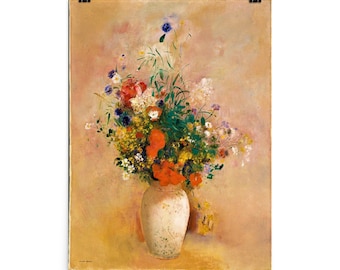 ルドン　トルコ石色の花瓶の花　複製　印刷 ルドン トルコ石色の花瓶の花 複製 印刷 Amazon.co.jp