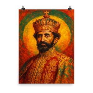 Haile Selassie I Wall Art Poster Print | Inspiring Ethiopian Leader | Perfect Gift for History Lovers | 12x18 in.
