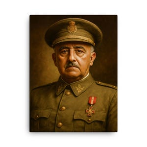 Francisco Franco Canvas Print: Spanish Civil War Portrait Historical Wall Art