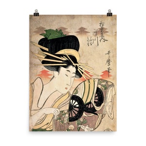 The Courtesan Ichikawa Of The Matsuba Establishment by Kitagawa Utamaro Poster Print