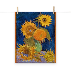 Jarrón con cinco girasoles de Vincent van Gogh Póster impreso