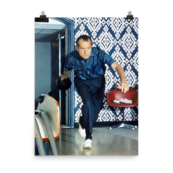 Richard Nixon Bowling Poster Print - Official Photo on Anti-Crease Paper - Superior Quality