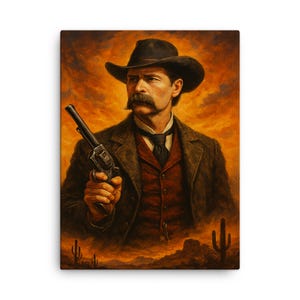 Wyatt Earp Canvas Print: Vintage Western Legend Portrait