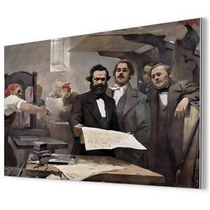 Marx and Engels Metal Print: Rheinische Zeitung Newspaper Art