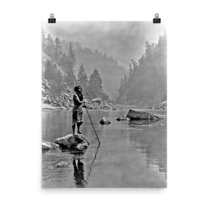 A smoky day at the Sugar Bowl - Hupa by Edward Curtis Poster Print