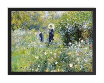 夏の風景（庭で日傘をさす女性） - ピエール＝オーギュスト