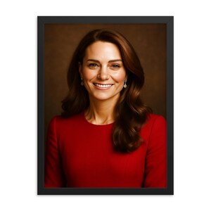Ein gerahmter Druck von Kate mit einem Duchess of Cambridge Portrait