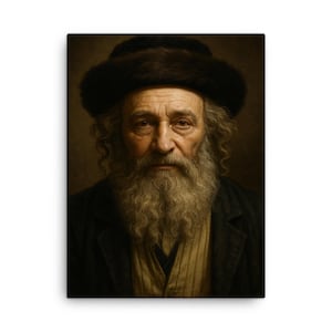 Baal Shem Tov Canvas Print – Mystical Jewish Wall Art, Inspirational Hasidic Portrait Decor, Spiritual Gift