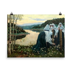 Mikhail Nesterov Nonnen Poster Kunstdruck Künstlerische Wandkunst Spirituelles Dekor für Home Gemälde Reproduktion
