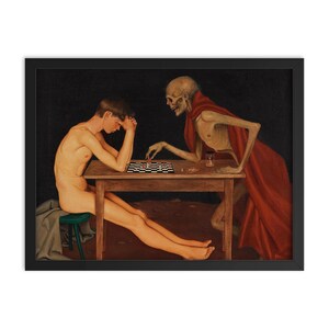 Oprawiony wydruk artystyczny Victoria Mortis autorstwa Owe Zerge – gotycko-surrealistyczna dekoracja ścienna, wyjątkowa galeria domowa w stylu dark fantasy, gotowa do powieszenia