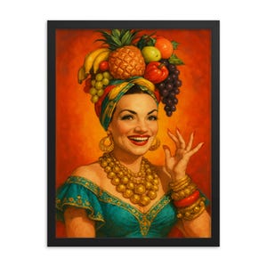Carmen Miranda Framed Art Print: Retro Pop Culture Wall Decor