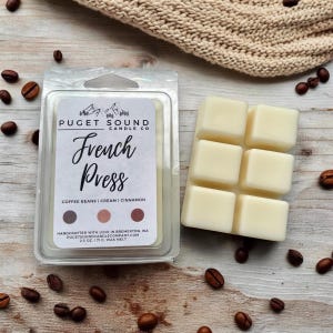 French Press | Soy Wax Melt | Coffee | Vanilla | Coffeeshop | Espresso | Gift for Friend | Teacher Gift | Gift | Delightfully aromatic