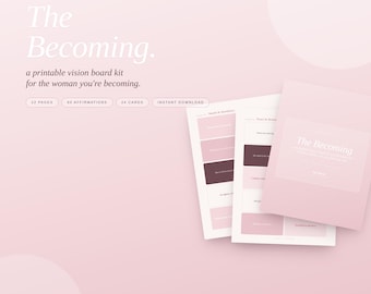 Druckbares Vision Board Kit | Manifestation Journal, Affirmationskarten (PDF Download)